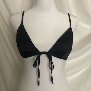 LaSenza Black Silk Satin Tie Up Bralette